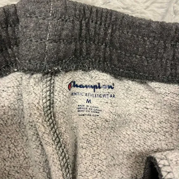 Champion Joggers Boys M Gray Fleece Sweatpants Cuffed Logo Athletic Casual Pants - Picture 3 of 7